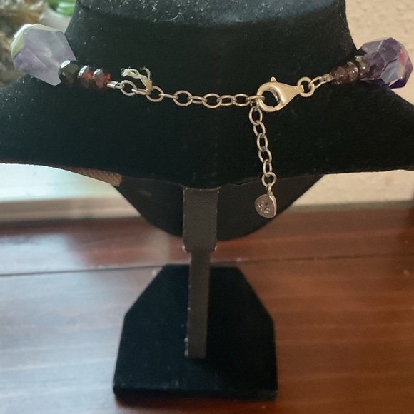 Vintage Barse Amethyst and Garnet Bead Sterling Silver Necklace 120 Grams - Picture 4 of 13